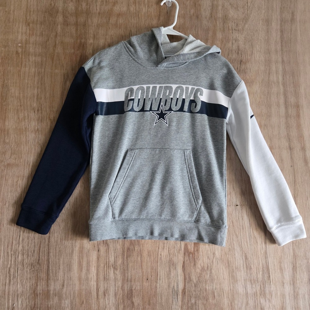 Nike NFL Dallas Cowboys Youth Hoodie Size M 10/12 Colorblock Pullover Sweatshirt